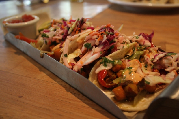 Tasty street tacos at all-vegetarian eatery Watercourse Foods in Denver (Photo by Erin Klema)